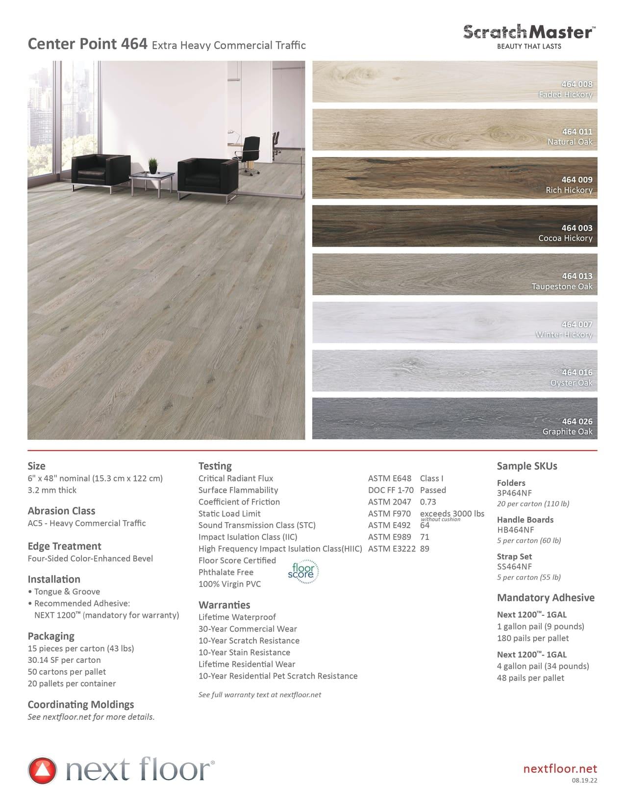 Taupestone Oak 464 013 - Nextfloor 3mm Glue Down Center Point 464