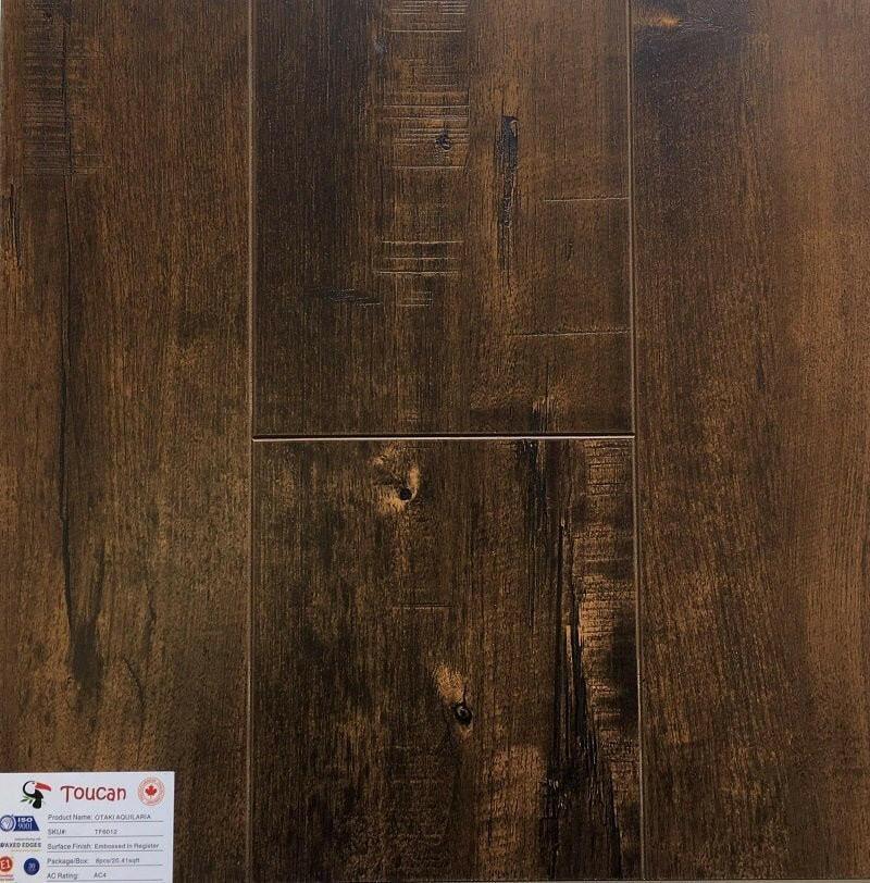 A close up of TF6012-F 12mm laminate flooring from Toucan.
