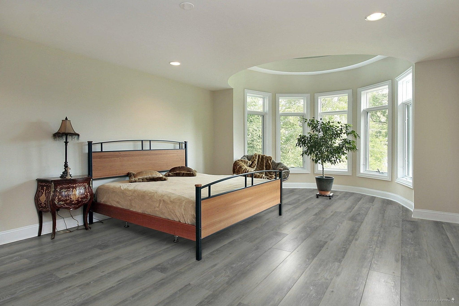 A modern room which displays the beautiful look of TFSPC401-F Toucan 7mm vinyl flooring.