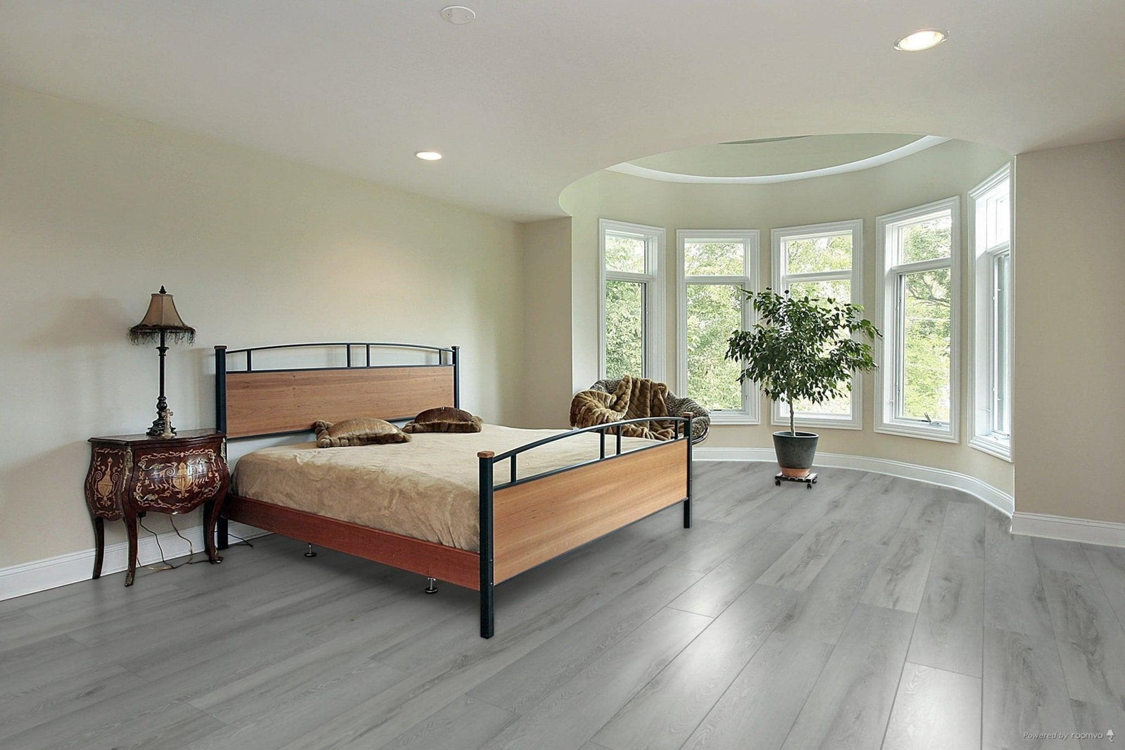 A modern room which displays the beautiful look of TFSPC405-F Toucan 7mm vinyl flooring.