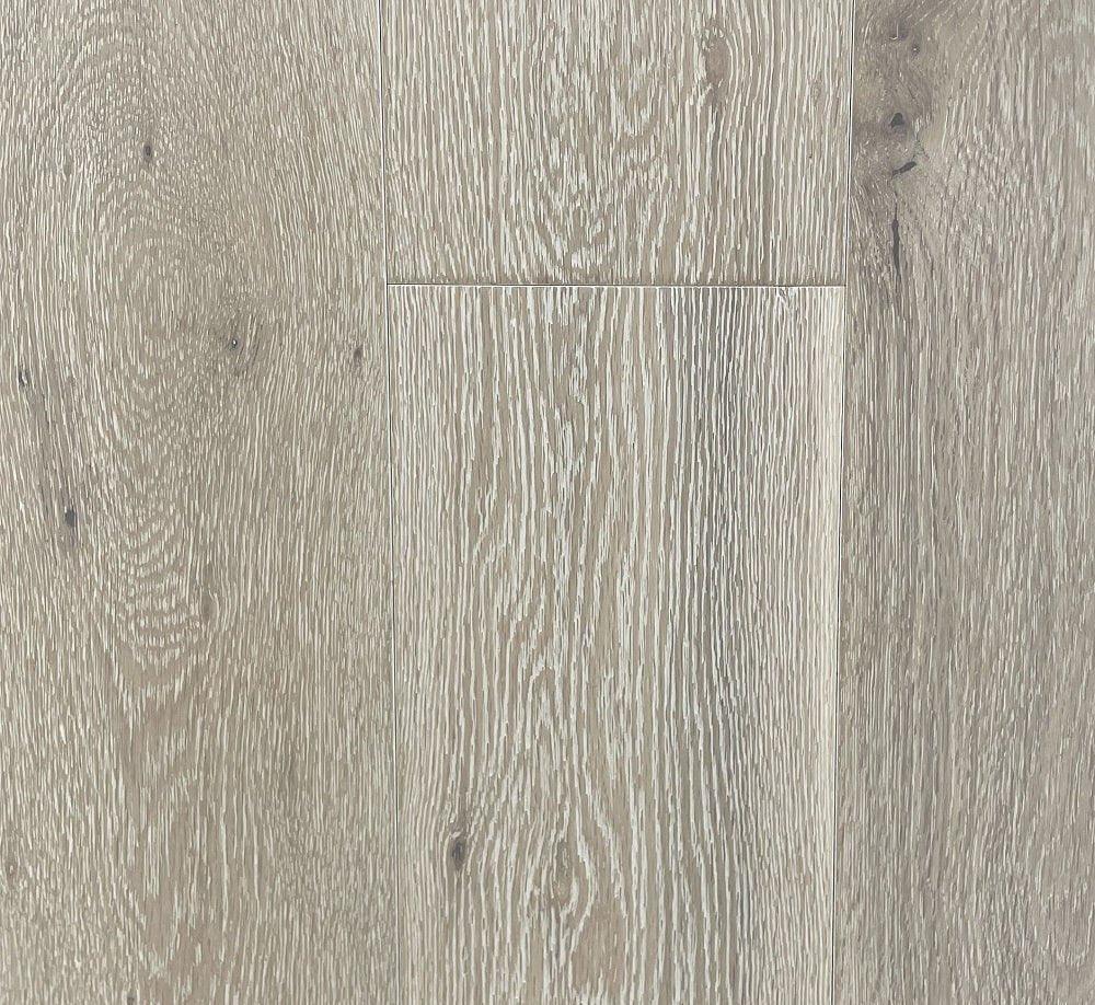 A close-up of Verita European Oak 6.5" Engineered Hardwood from Riche.