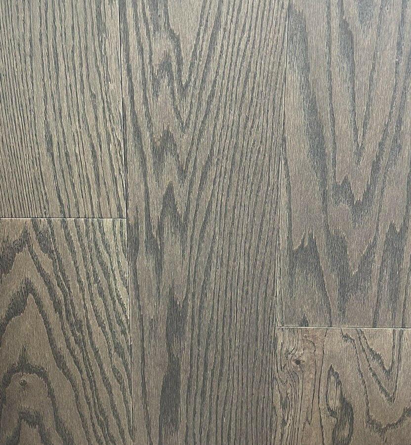 Close-up of WENGE AR1302 - Green Touch 7"*3/4" American Oak engineered hardwood flooring sample. Available at Advanced Flooring Waterloo. 