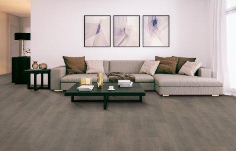 modern beachy living room with WICKER Mohawk RevWood Select BOARDWALK COLLECTIVE installed