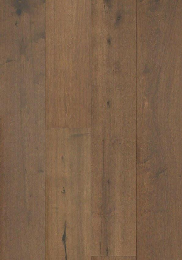 A close up of Wool Coat BRAND SURFACES premium 7-½” engineered hardwood flooring from Canadian Standard.